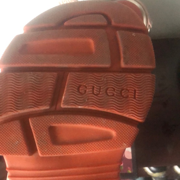 Gucci red and grey leather open toe shoes (with box) - Picture 4 of 8